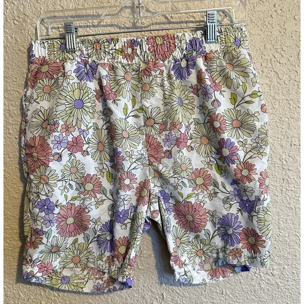 Barney Cools Mens Swim Shorts Medium Trunks Pink Floral Tropical Beach Vacation